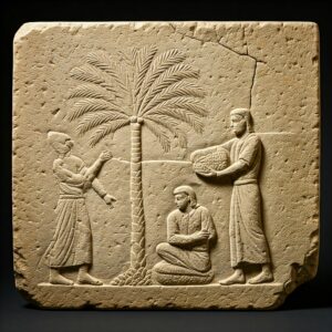 تاریخچه خرما، کتیبه تاریخی از خرما